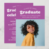 GEDURFDE MODERNE RETRO AFSTUDEREN | UITNODIGING VO (Voorkant / Achterkant)