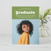 GEDURFDE MODERNE RETRO AFSTUDEREN | UITNODIGING VO (Staand voorkant)