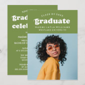 GEDURFDE MODERNE RETRO AFSTUDEREN | UITNODIGING VO (Voorkant / Achterkant)