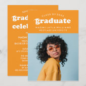 GEDURFDE MODERNE RETRO AFSTUDEREN | UITNODIGING VO (Voorkant / Achterkant)