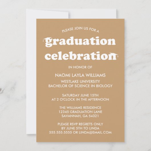 GEDURFDE MODERNE RETRO AFSTUDEREN | UITNODIGING VO (Achterkant)