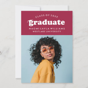 GEDURFDE MODERNE RETRO AFSTUDEREN UITNODIGING VO