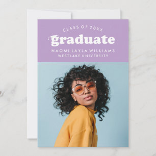 GEDURFDE MODERNE RETRO AFSTUDEREN UITNODIGING VO