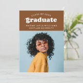 GEDURFDE MODERNE RETRO AFSTUDEREN | UITNODIGING VO (Staand voorkant)