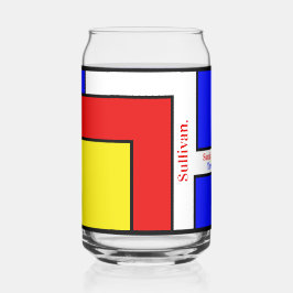 Gedurfde Mondriaan geïnspireerde retro geometrisch Blikvorm Glas