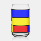 Gedurfde Mondriaan geïnspireerde retro geometrisch Blikvorm Glas (Achterkant)