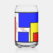 Gedurfde Mondriaan geïnspireerde retro geometrisch Blikvorm Glas (Links)