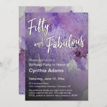 Gedurfde Paarse Waterverf Glitter Vijftig en Fabul