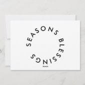 GEDURFDE RELIGIEUZE VROLIJKHEID DANKBAAR EN GEZEGE FEESTDAGENKAART (Achterkant)