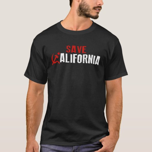 Gedurfde Sovjet-stijl SAVE CALIFORNIË T-shirt (Voorkant)