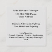 Gedurfde unieke constructie Visitekaartjes (Achterkant)