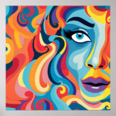 Gedurfde vrouw Levendige werveling van emoties Poster (Voorkant)