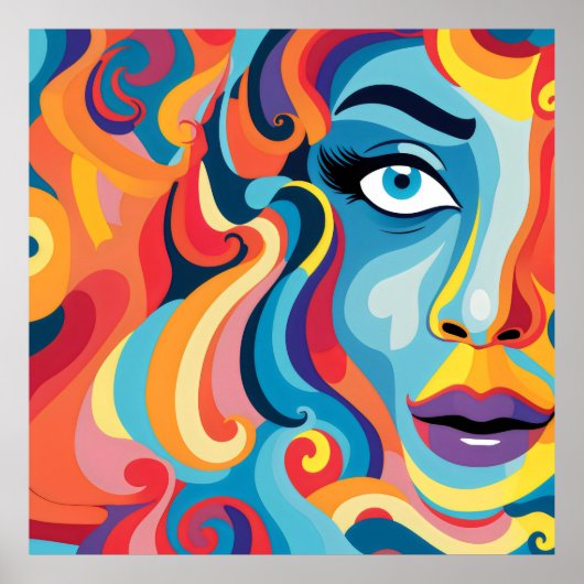 Gedurfde vrouw Levendige werveling van emoties Poster (Voorkant)