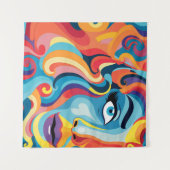 Gedurfde vrouw Levendige werveling van emoties Wandkleed (Voorkant (horizontaal))