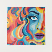 Gedurfde vrouw Levendige werveling van emoties Wandkleed (Voorkant)