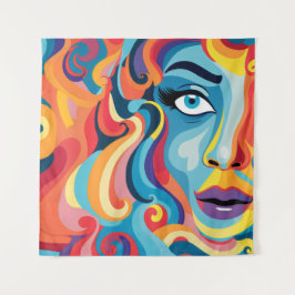 Gedurfde vrouw Levendige werveling van emoties Wandkleed