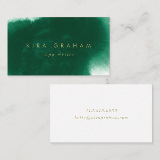 gedurfde waterverf | emerald | visitekaartje schri (Voorkant / Achterkant)