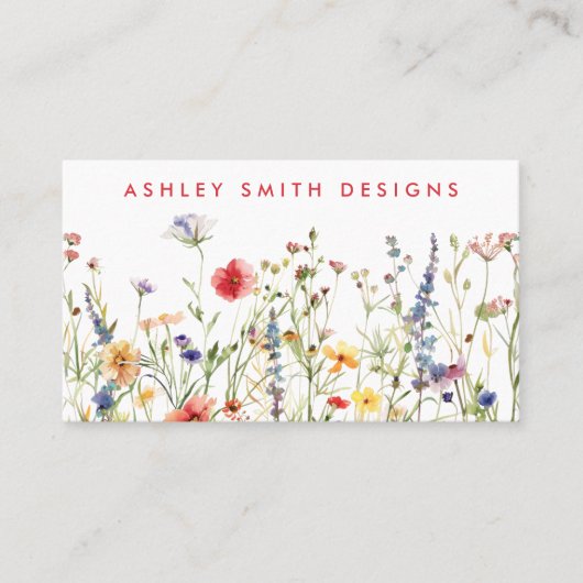 gedurfde wilde bloem visitekaartje (Voorkant)