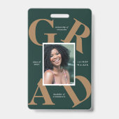 gedurfte de kleuren van de manuscriptschool afstud badge (Achterkant)