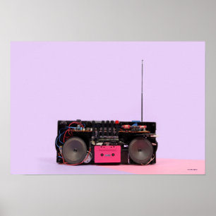 Gedwongen draagbare stereo poster