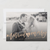 Gedwongen en grove penseelfoto Moderne bruiloft Feestdagenkaart (Voorkant)