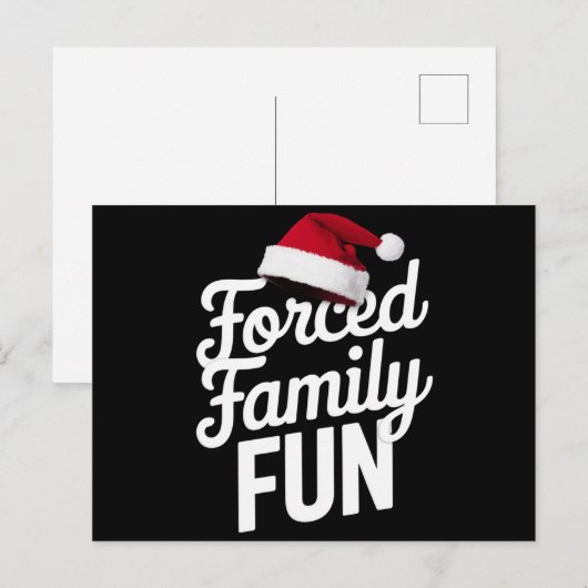 Gedwongen Familie Fun Party Reünie Sarcastische Xm Feestdagenkaart (Voorkant / Achterkant)