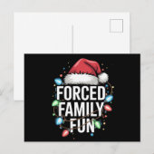 Gedwongen familie Fun Sarcastic Kerstmis Funny Feestdagenkaart (Voorkant / Achterkant)