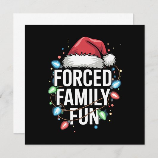 Gedwongen familie Fun Sarcastic Kerstmis Funny Kaart (Voorkant / Achterkant)