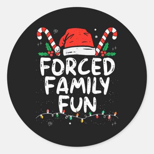 Gedwongen familie Fun Sarcastic Kerstmis Funny Ronde Sticker (Voorkant)
