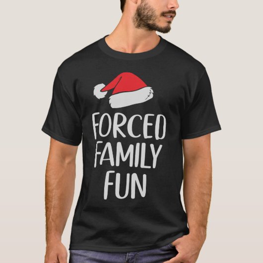 Gedwongen familie Fun Sarcastic Kerstmis Funny T-shirt (Voorkant)