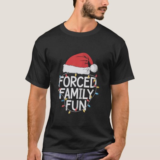 Gedwongen familie Fun Sarcastic Kerstmis Funny T-shirt (Voorkant)