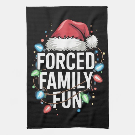 Gedwongen familie Fun Sarcastic Kerstmis Funny Theedoek (Verticaal)