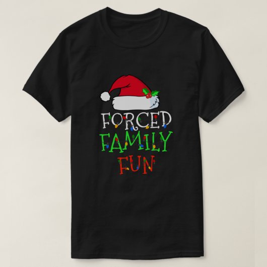 Gedwongen familie Fun Sarcastic Kerstmis Pajama Fa T-shirt (Design voorkant)
