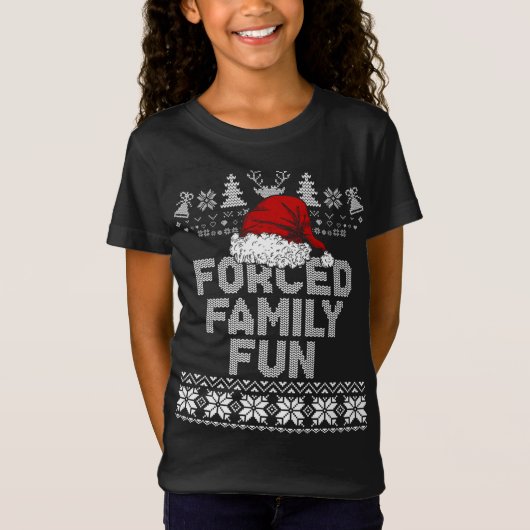 Gedwongen Familie Xmas Fun Sarcastisch Grappig San T-shirt (Voorkant)