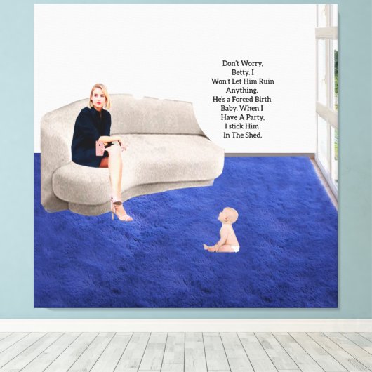 Gedwongen Geboorte Baby Stretched Canvas Print (Insitu (Houten vloer))