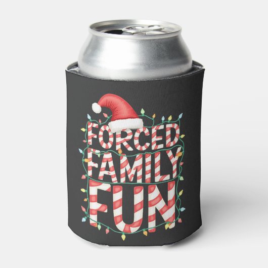 Gedwongen gezinsplezier Grappige bijpassende gezin Blikjeskoeler (Blikje Voorkant)