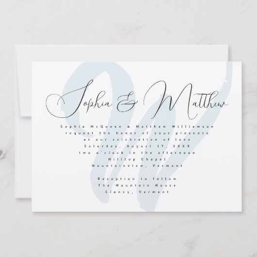 Gedwongen Monogram Modern Ceremonie Uitnodiging (Voorkant)