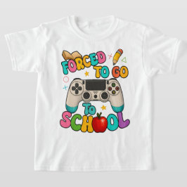 Gedwongen naar school Gamer terug naar school T-shirt