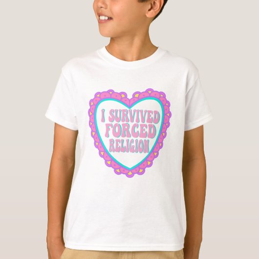 Gedwongen Religie Roze Heart Valentijn T-shirt (Voorkant)