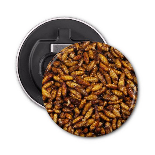 Gedwongen zijderupsen ... Thai Street Food Button Flesopener (Voorkant)