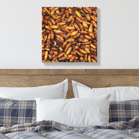 Gedwongen zijderupsen ... Thai Street Food Canvas Afdruk (Insitu (Slaapkamer))