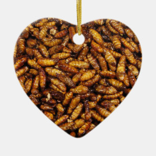 Gedwongen zijderupsen ... Thai Street Food Keramisch Ornament