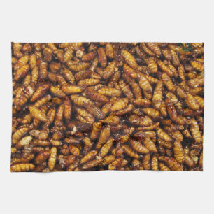 Gedwongen zijderupsen ... Thai Street Food Theedoek