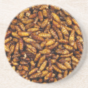 Gedwongen zijderupsen ... Thai Street Food Zandsteen Onderzetter