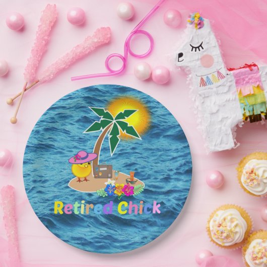 Gee Chick, schattig en kleurrijk Papieren Bordje (Feest)