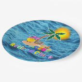 Gee Chick, schattig en kleurrijk Papieren Bordje (Gekanteld)