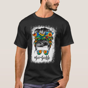 Gee Gee Life Messy Hair Bun Bleken zonnebloemen T-shirt