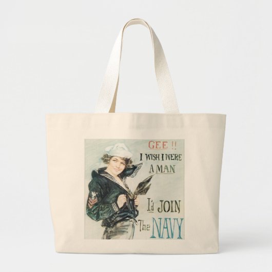 Gee! Ik wou dat ik een Man was Grote Tote Bag (Voorkant)
