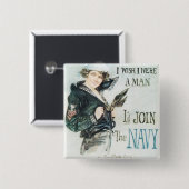 Gee! Ik wou dat ik een Man was Vierkante Button 5,1 Cm (Voorkant /achterkant)