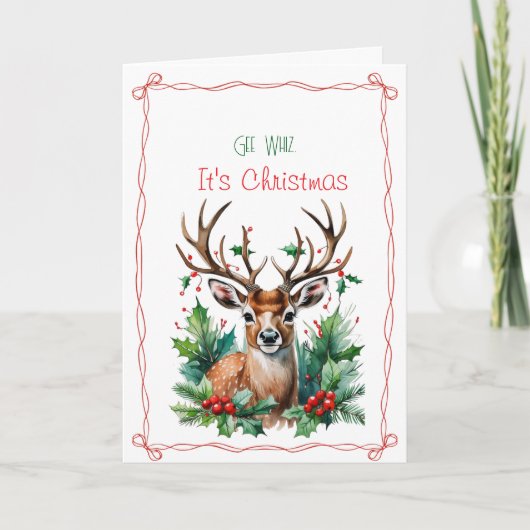 Gee Whiz Het is Kerstmis Gevouwen Vakantie Kaart (Voorkant)